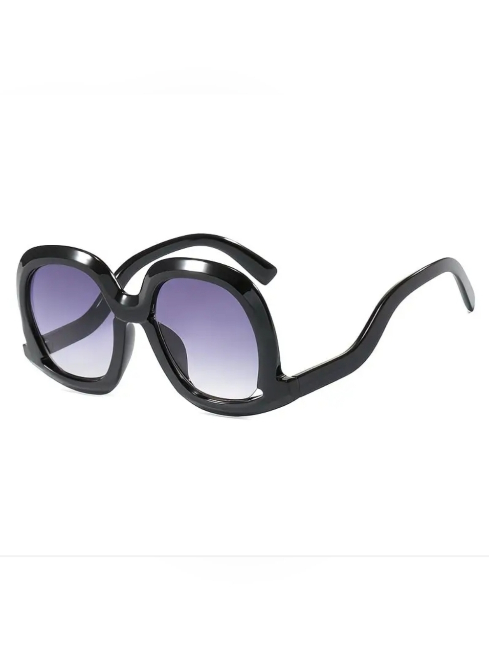 Women's Oversized Black Fashion Sunglasses - Picture 5 of 6